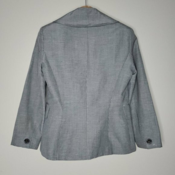 Tahari Womens 3 Button Blazer Black White Size 6 - Picture 2 of 5